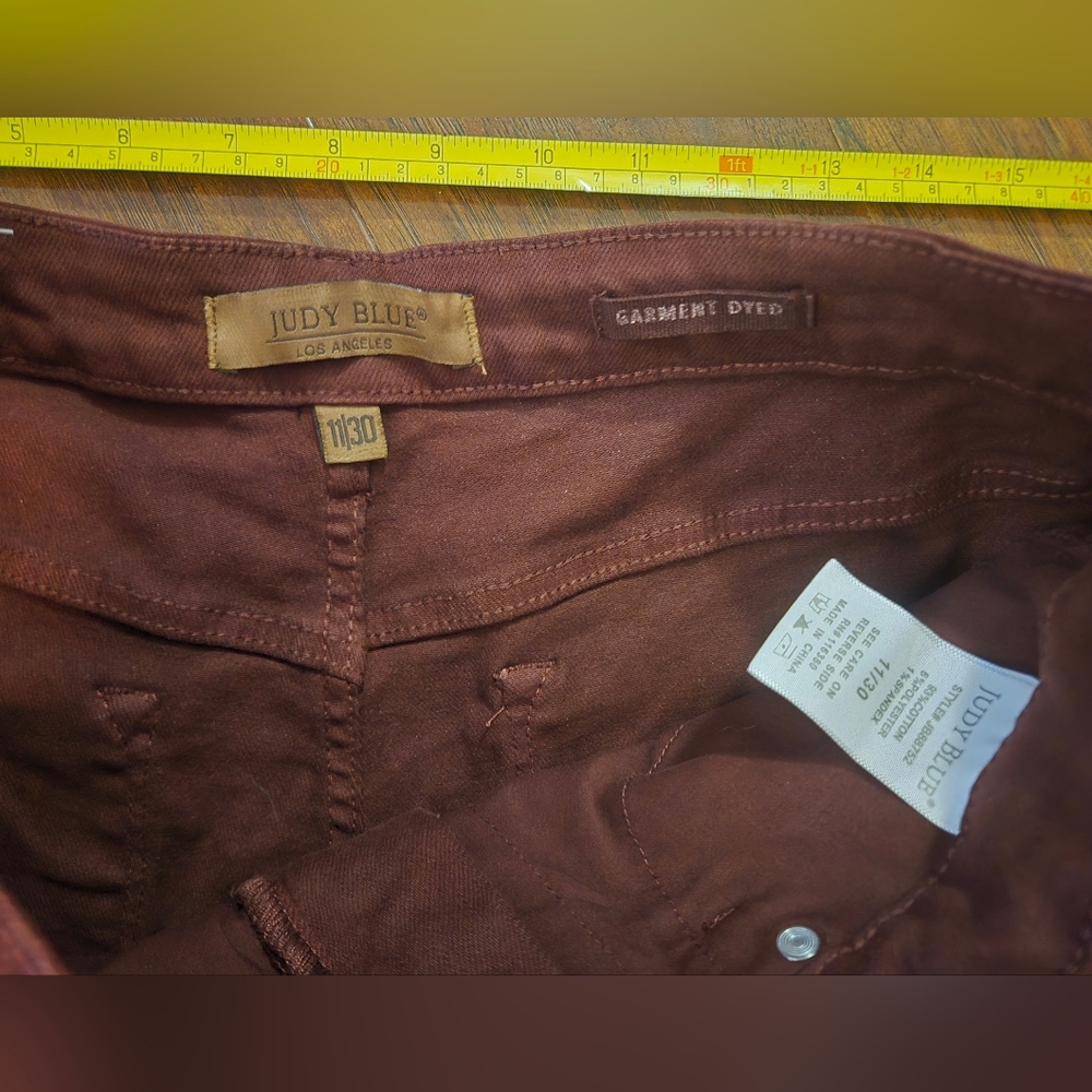 Judy Blue Dark Red Garment Dyed Wide Leg Pant 11/30 - Picture 6 of 9
